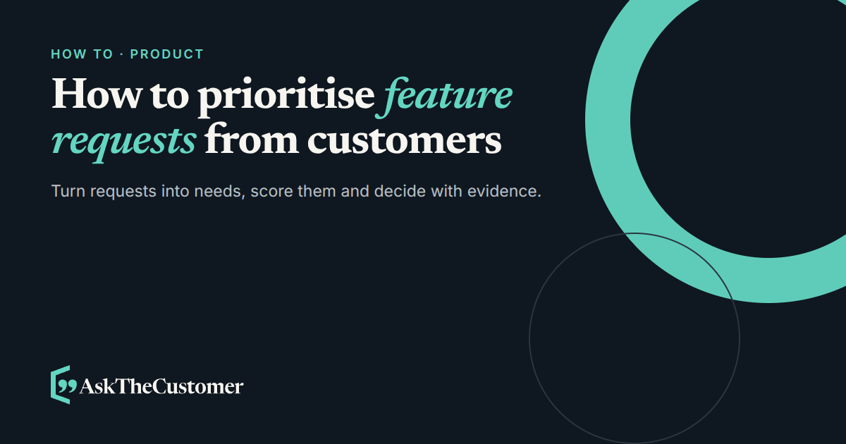 Social share image: How to prioritise feature requests from customers.