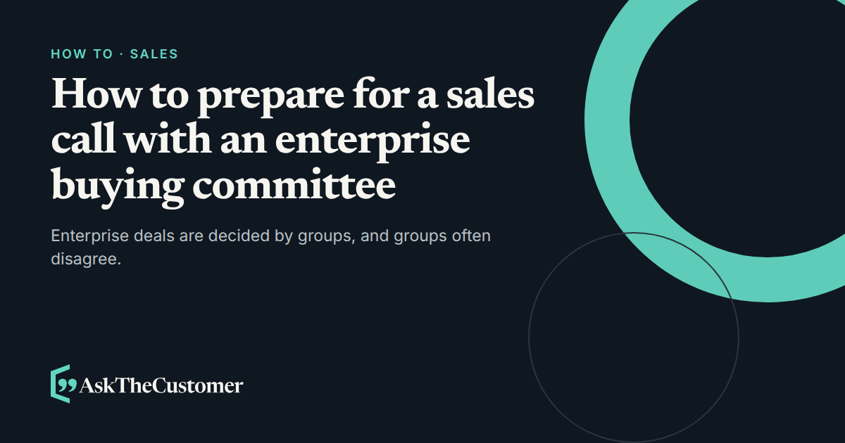 Social share image: How to prepare for a sales call with an enterprise buying committee.
