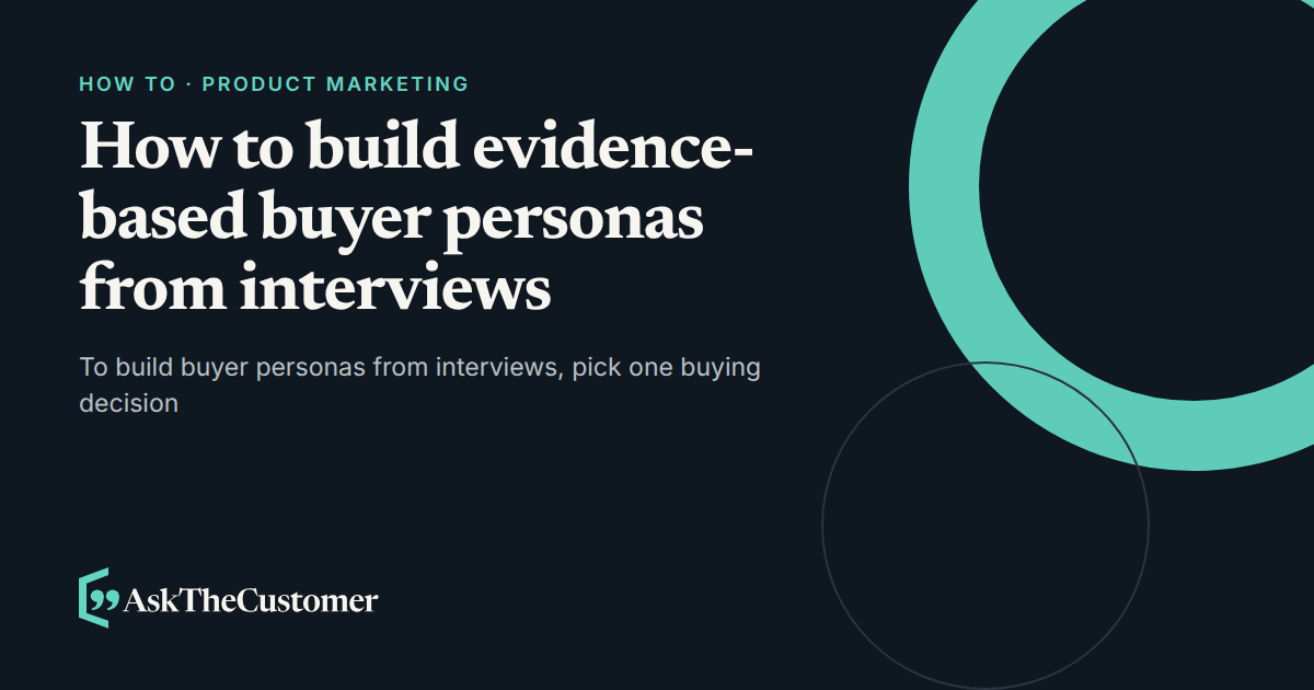 Cover for the guide on how to build evidence-based buyer personas from interviews